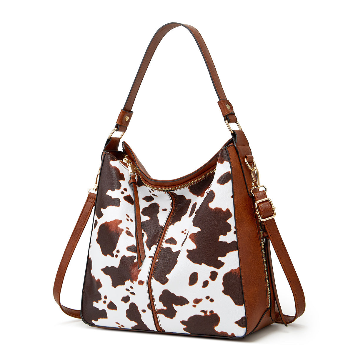 Borsa Hobo Antifurto in Pelle Stampata di Lusso + Portafoglio Omaggio