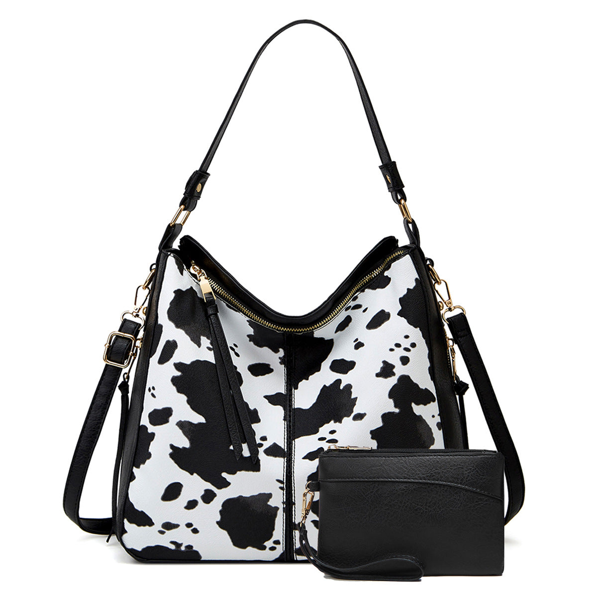 Borsa Hobo Antifurto in Pelle Stampata di Lusso + Portafoglio Omaggio