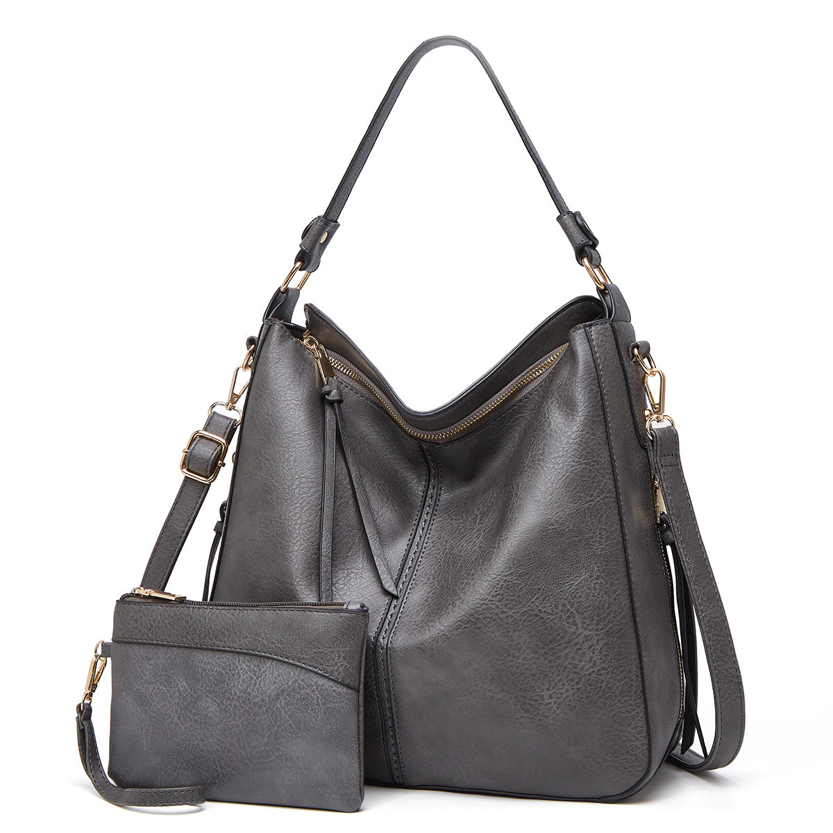 Borsa Hobo Antifurto in Pelle di Lusso + Portafoglio Omaggio