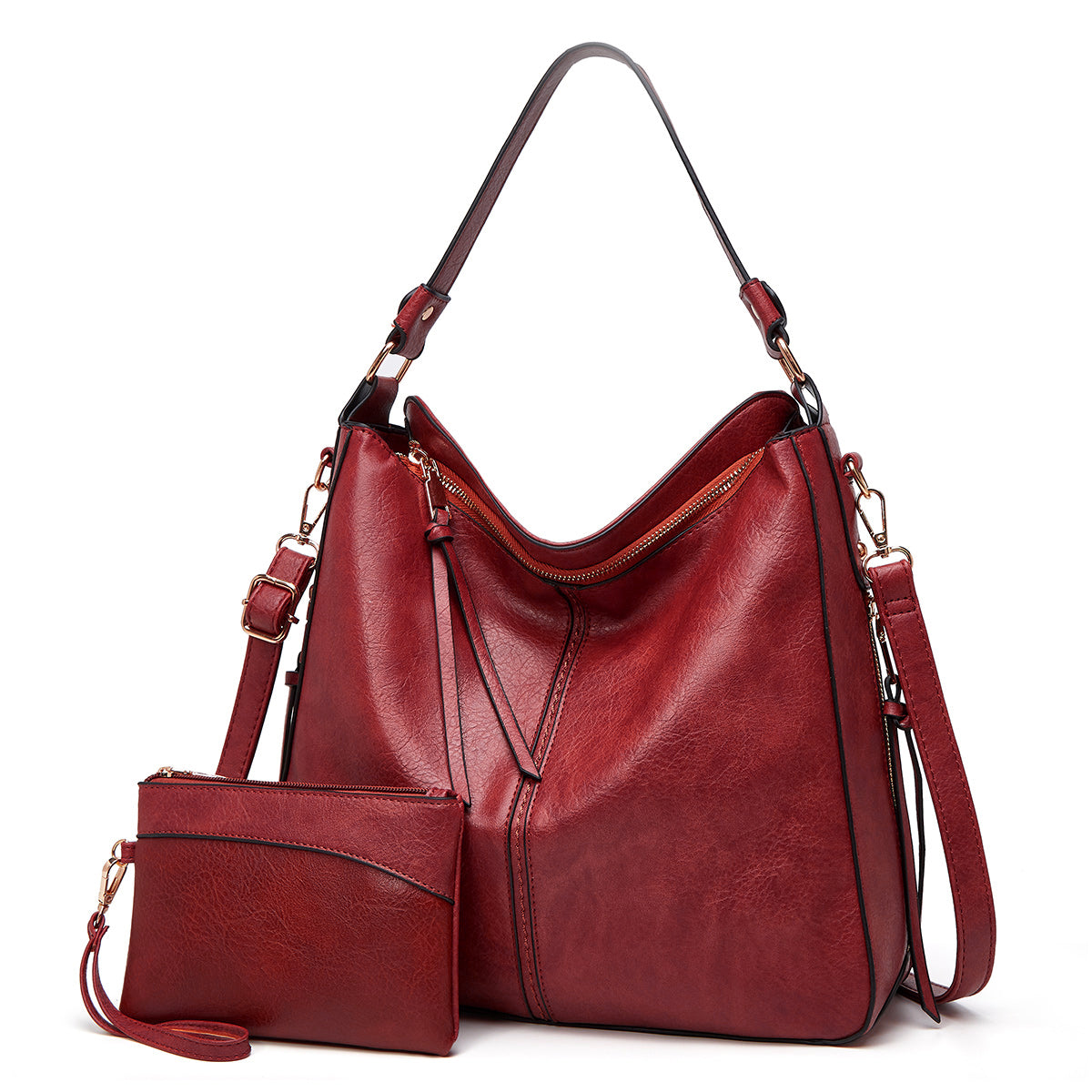 Borsa Hobo Antifurto in Pelle di Lusso + Portafoglio Omaggio