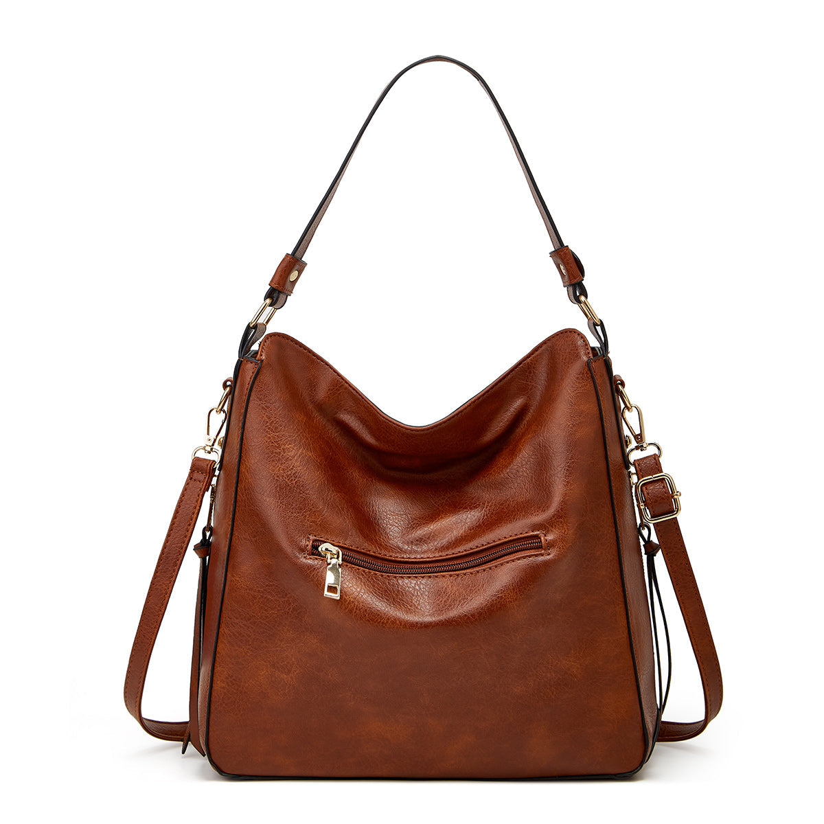Borsa Hobo Antifurto in Pelle Stampata di Lusso + Portafoglio Omaggio