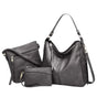 Set Hobo Bag in Pelle di Lusso a 3 Pezzi