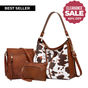 Set Hobo Bag in Pelle di Lusso a 3 Pezzi Stampata