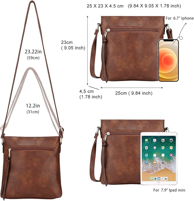 Set Hobo Bag in Pelle di Lusso a 3 Pezzi
