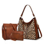 Set Hobo Bag in Pelle di Lusso a 3 Pezzi Stampata