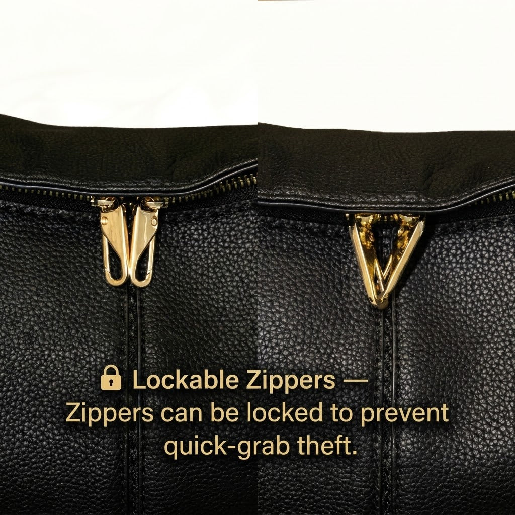 Borsa Hobo Antifurto in Pelle di Lusso 2.0 + Portafoglio Omaggio (Edizione Sicurezza a 6 Strati)