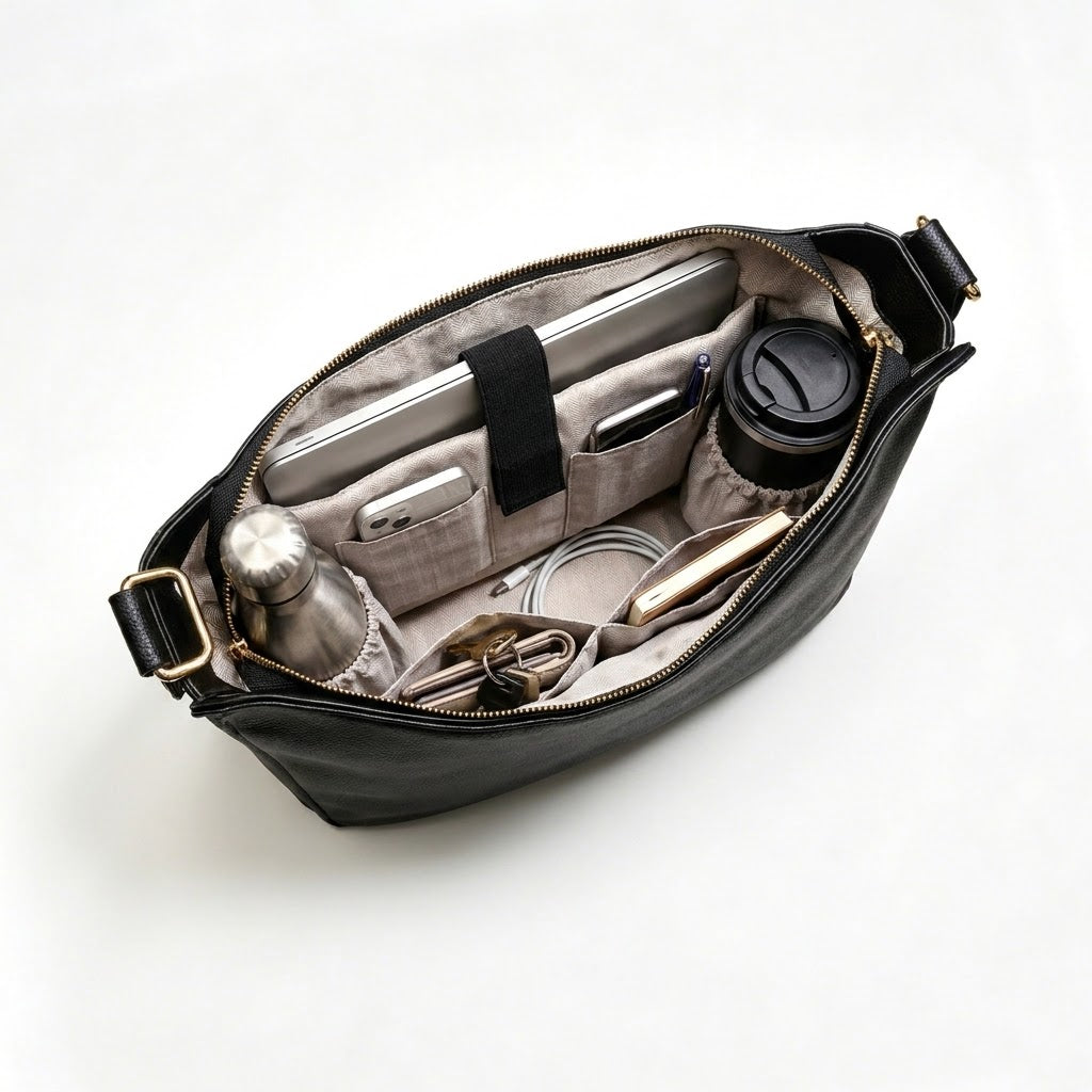 Borsa Hobo Antifurto in Pelle di Lusso 2.0 + Portafoglio Omaggio (Edizione Sicurezza a 6 Strati)