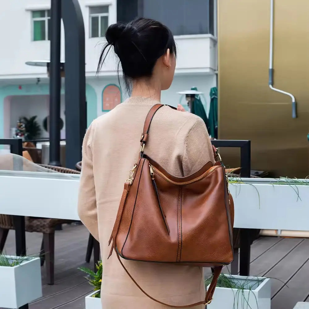 Set Hobo Bag in Pelle di Lusso a 3 Pezzi