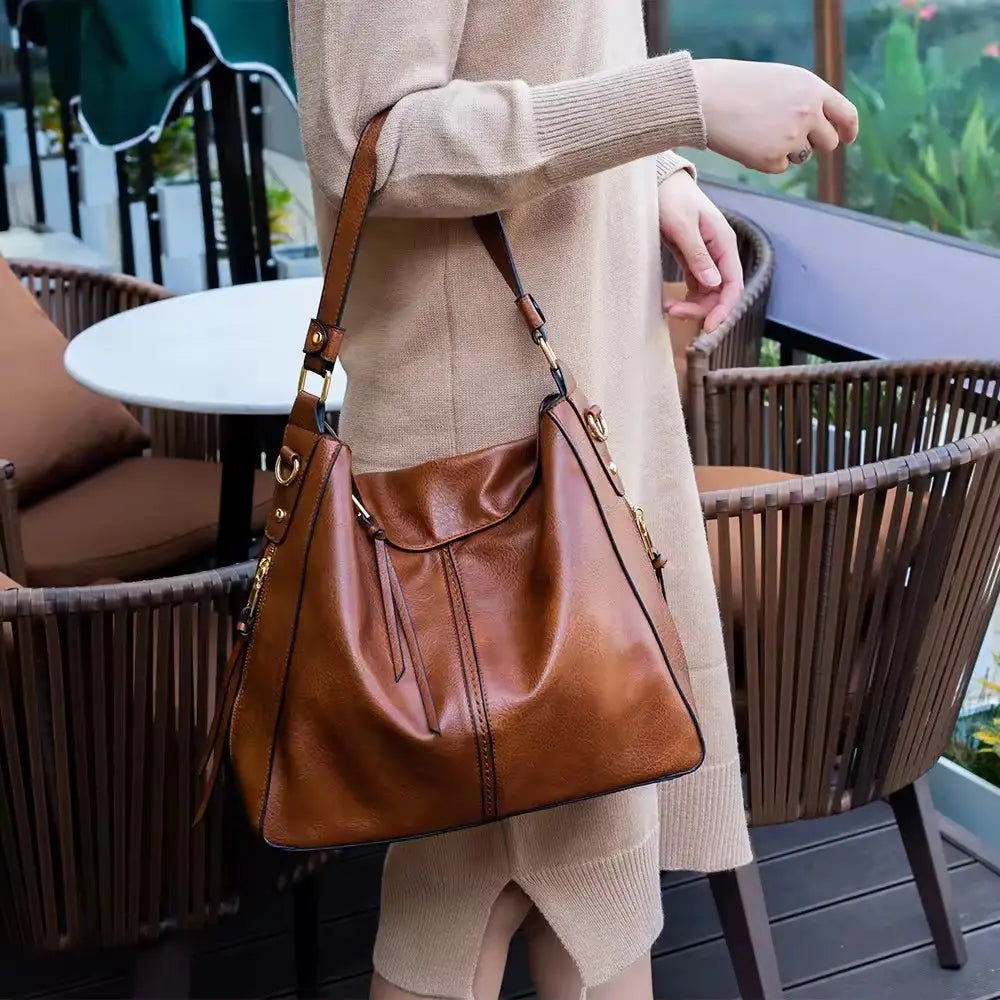 Borsa Hobo Antifurto in Pelle di Lusso + Portafoglio Omaggio