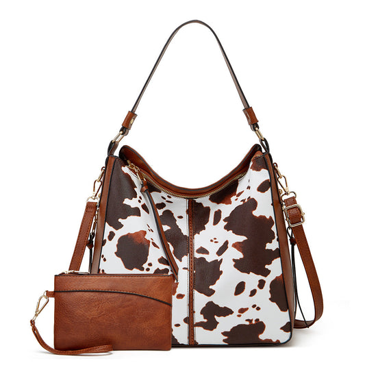 Borsa Hobo Antifurto in Pelle Stampata di Lusso + Portafoglio Omaggio