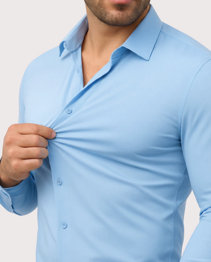 La camisa de vestir elástica
