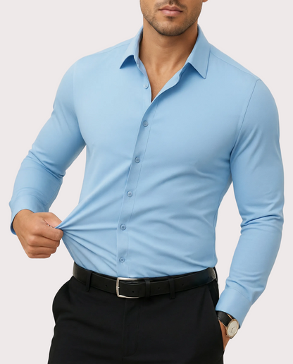 La camisa de vestir elástica