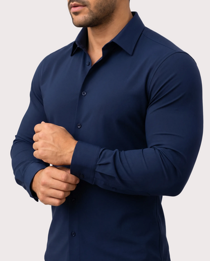 La camisa de vestir elástica