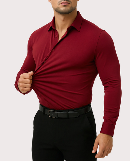 La camisa de vestir elástica